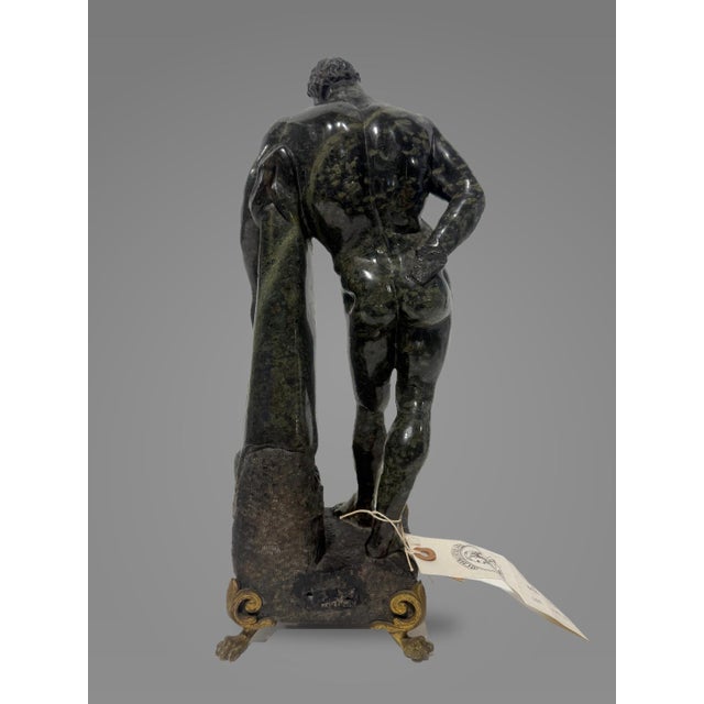 Italian Grand Tour Neoclassical Verde Antico Marble Farnese Hercules, 19th C. For Sale - Image 9 of 16