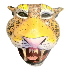 Huge Whimsical Paper Mache Italian Colorful Tiger Wall Mask Room Decor