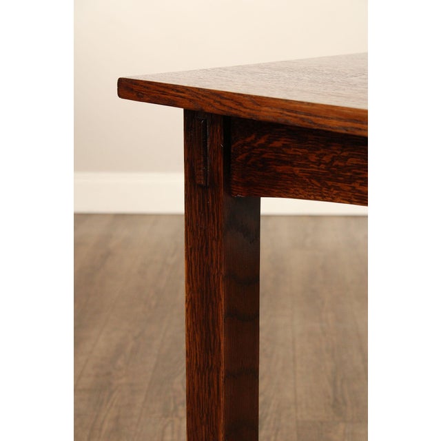Stickley Mission Style Oak Side Or Writing Table For Sale - Image 11 of 12