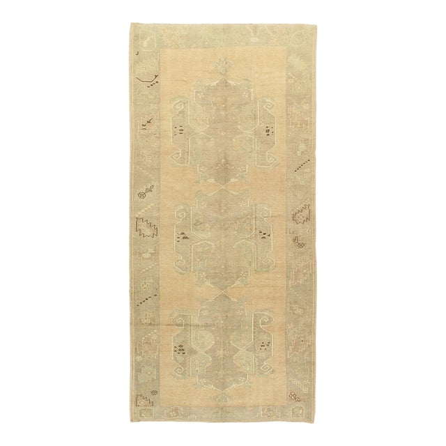 Vintage Circa Turkish Oushak Rug, 5'3" X 11'9" For Sale