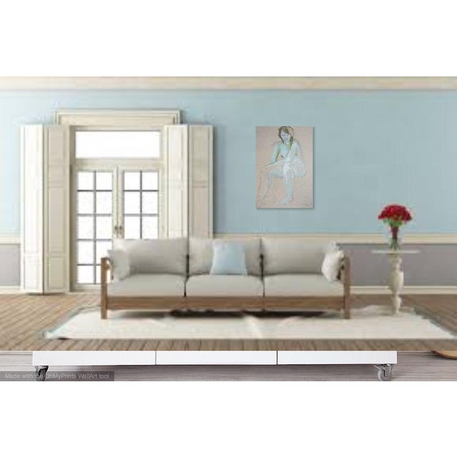 PRICE REDUCED: Over 15 people have "liked" this painting, be the one to own it! Gentle pastel and charcoal drawing on gray...