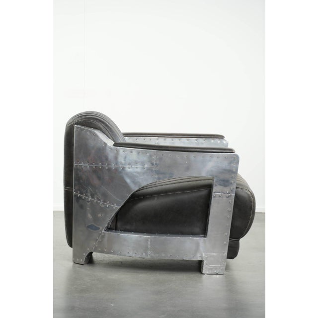 Club Chair in Cowhide Leather with Aluminium For Sale - Image 3 of 14
