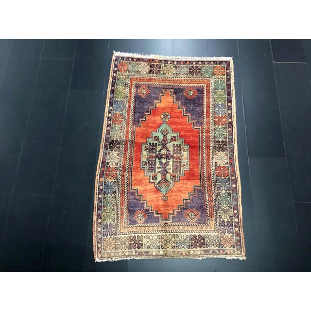 Handmade wool and cotton rug in Turkish Anatolia Carpet, Vintage Oushak Rug, Turkish Vintage Anatolian Rug, Handmade wool...