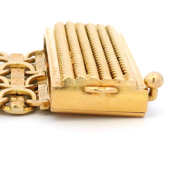 Vintage Italian 18k Gold Wide Openwork Link Bracelet, 72.9 Grams For Sale - Image 12 of 15