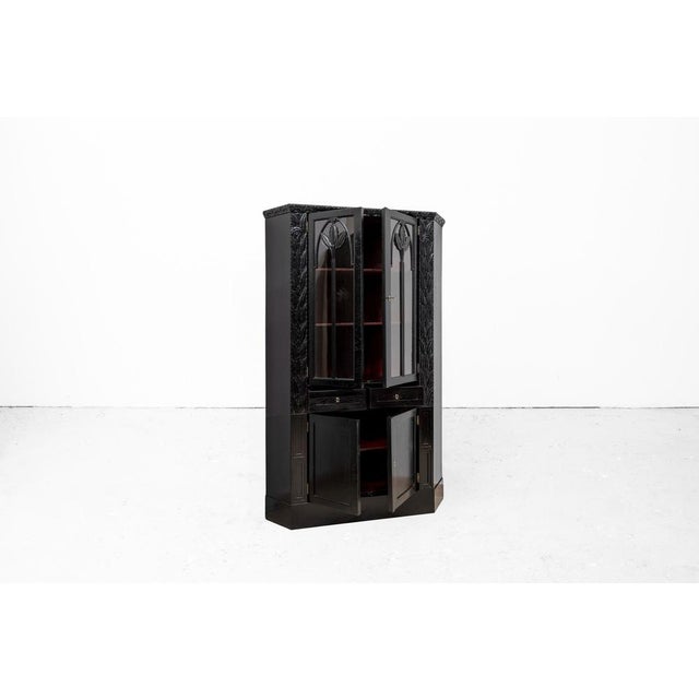 Wood Art Nouveau Corner Cabinets attributed to Hans Bolek for August Ungethum, Vienna, 1913, Set of 2 For Sale - Image 7 of 12