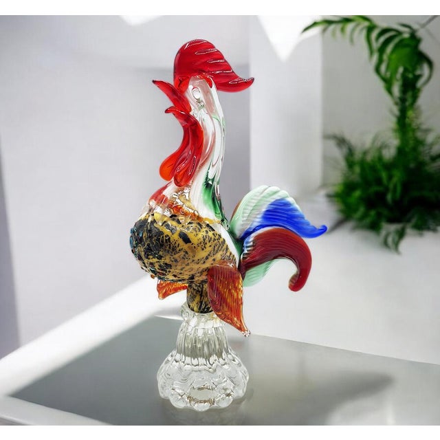 Murano Multicolored Rooster Sculpture, 1960s For Sale - Image 4 of 18