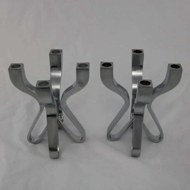 Modern Candelabra Chorus by Karim Rashid for Umbra Die-Cast Zinc, a Pair For Sale - Image 11 of 11