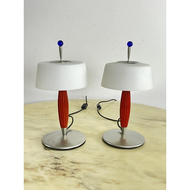 De Majo Murano Glass Table Lamps, 1980s, Set of 2 For Sale - Image 9 of 14