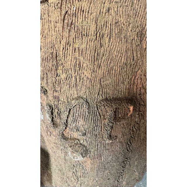 Pair of French Mid 20th Century Faux Bois Stone Stools For Sale - Image 9 of 12