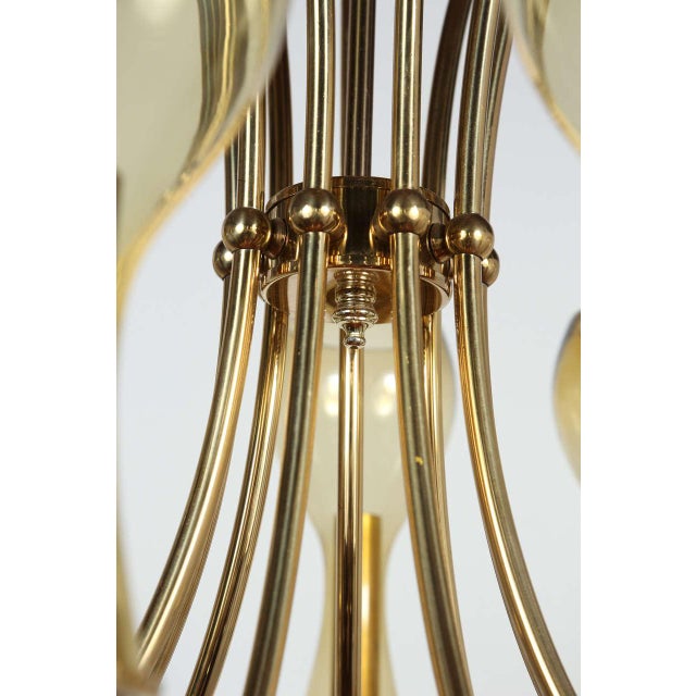 Mid-Century Modern Mid-Century Brass & Glass Italian Fixture For Sale - Image 3 of 7