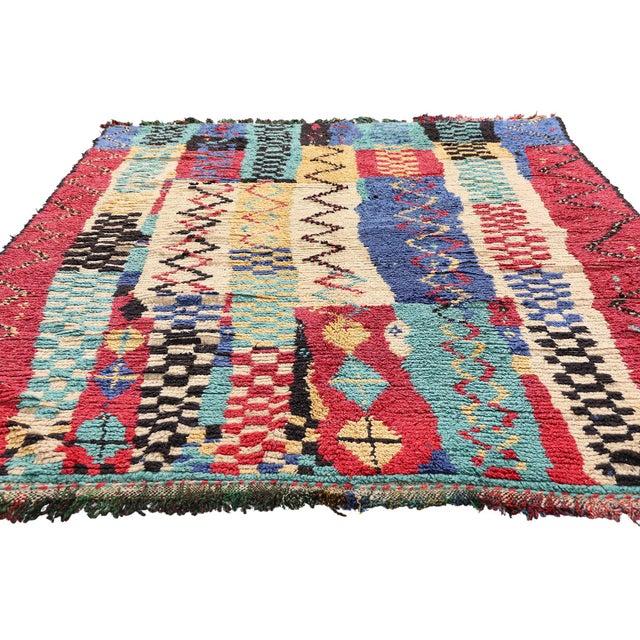 Tribal Vintage Azilal Moroccan Rug, 05'00 X 07'01 For Sale - Image 3 of 10