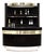 Hollywood Regency Bar in Black Suede, Brass and Chrome, 1970s For Sale