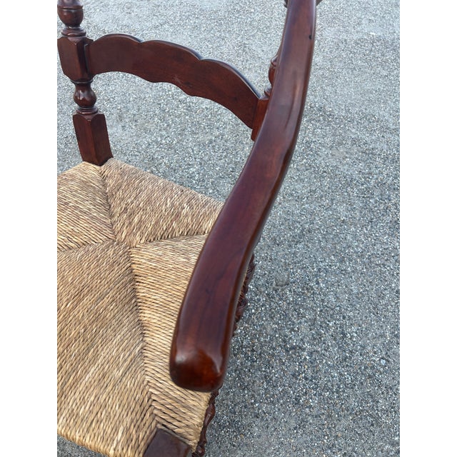 Vintage 19th Century Inspired English Ladderback Accent Chair For Sale In New York - Image 6 of 11
