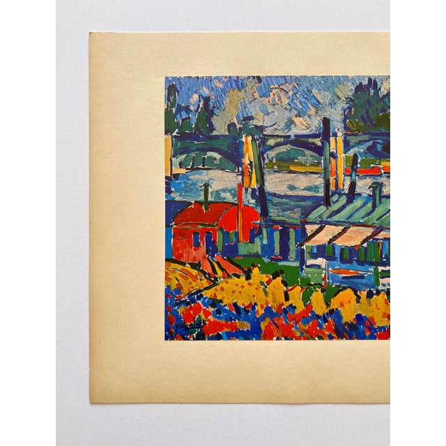 Various Artists Maurice De Vlaminck Vintage 1949 First Edition Fauvism Lithograph Print " Les Bateaux - Lavoirs " 1905 For Sale - Image 4 of 11