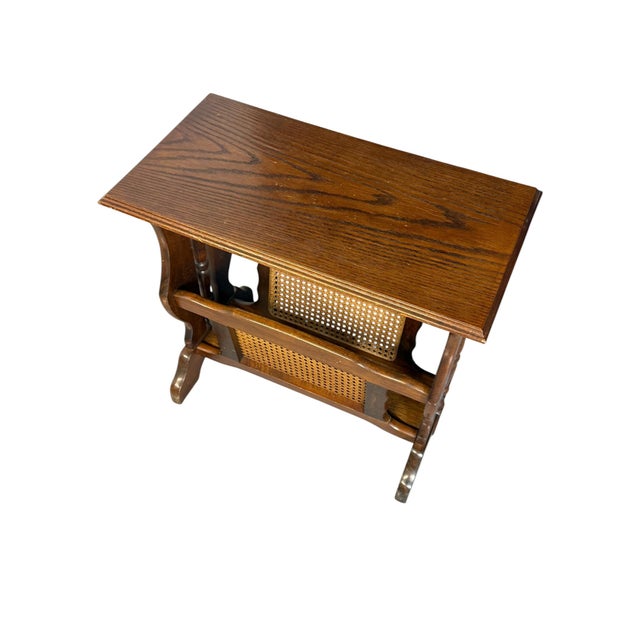 Mid-Century Modern Vintage Wooden Magazine Rack Side Table, 1950 For Sale - Image 3 of 12