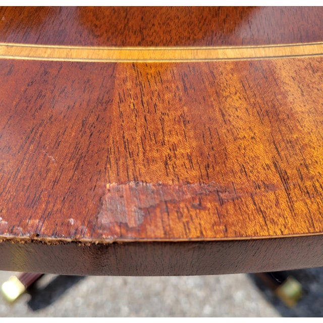Councill Furniture Round Banded Mahogany Conference Table For Sale - Image 13 of 14