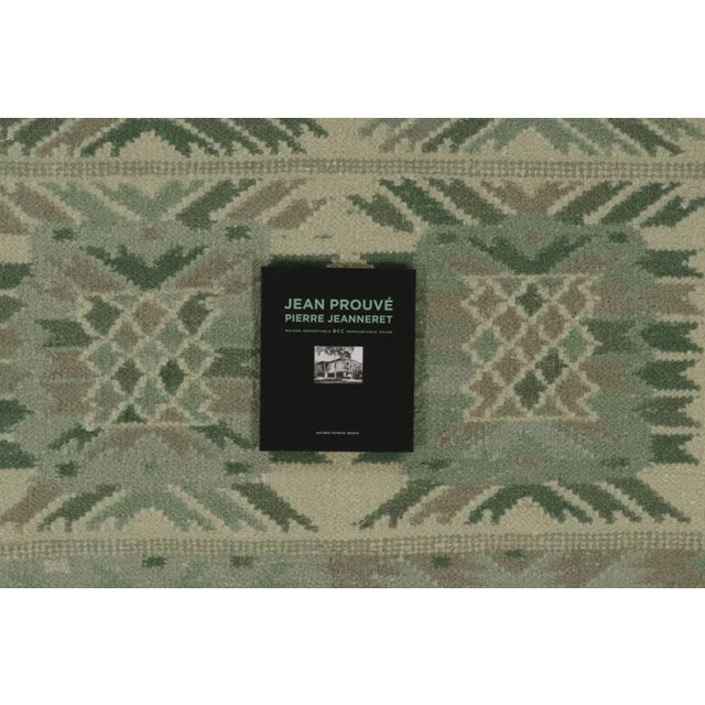 Late 20th Century Rug & Kilim's Oversized Scandinavian Style Custom Rug in Exotic Yarn With Green Design For Sale - Image 5 of 10