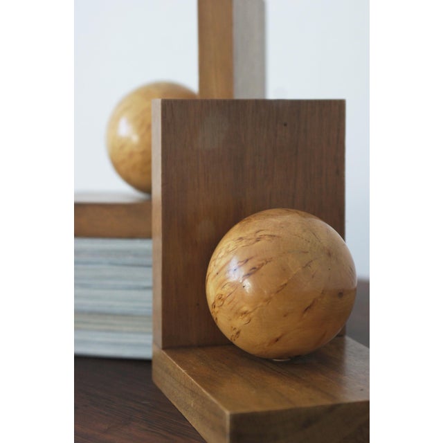Mid-Century Modern Mid-Century Modern Wooden Bookends, 1950s, Set of 2 For Sale - Image 3 of 4