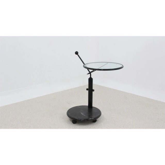 Italian Glass & Marble Swivel Coffee Table, 1980s For Sale - Image 9 of 11