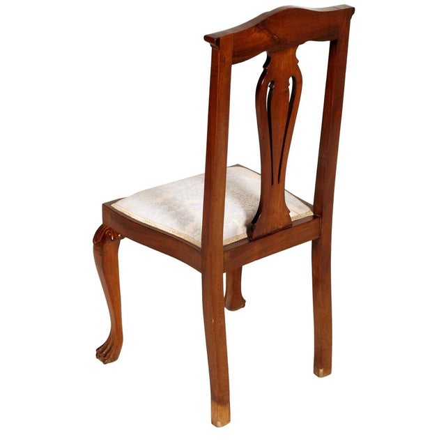 Italian Baroque Chippendale Style Walnut Chairs from Testolini, 1920s, Set of 6 For Sale - Image 6 of 10