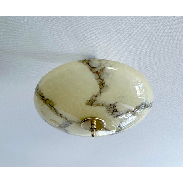 Art Deco Pendant Light in Marble Glass, 1930s For Sale - Image 11 of 17