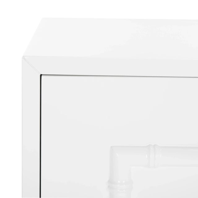 Lacquer Bamboo Cabinet in White Lacquer For Sale In Philadelphia - Image 6 of 9