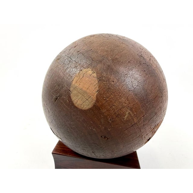 Antique 17th Century Lignum Vitae Sphere For Sale - Image 3 of 9