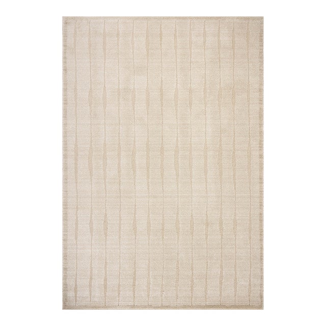 Chris Loves Julia x Loloi Calvin Ivory / Oatmeal 2'-7" x 7'-6" Runner Rug For Sale