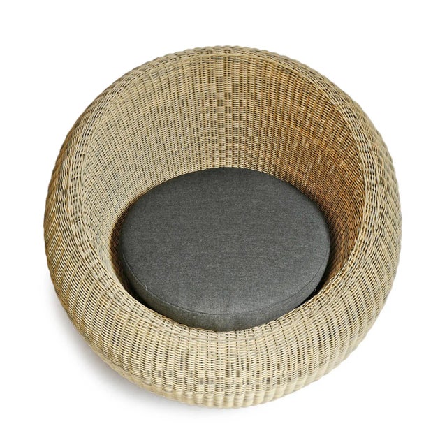 Faux rattan/wicker woven bubble chair. Rust-resistant aluminum frame that’s been hand woven with durable material with UV...
