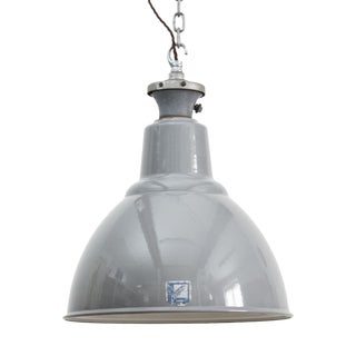 16″ Grey Dome Benjamin Industrial Pendant Light, 1950s For Sale