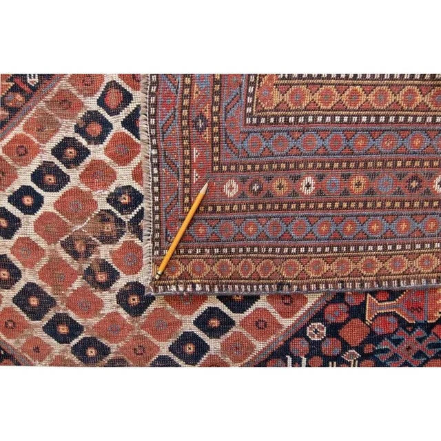 1920s Antique Medallion Geometric Figural Terra Cotta Wool Low Pile Hand-Knotted Rug - 5’7” X 11’9” For Sale - Image 9 of 10