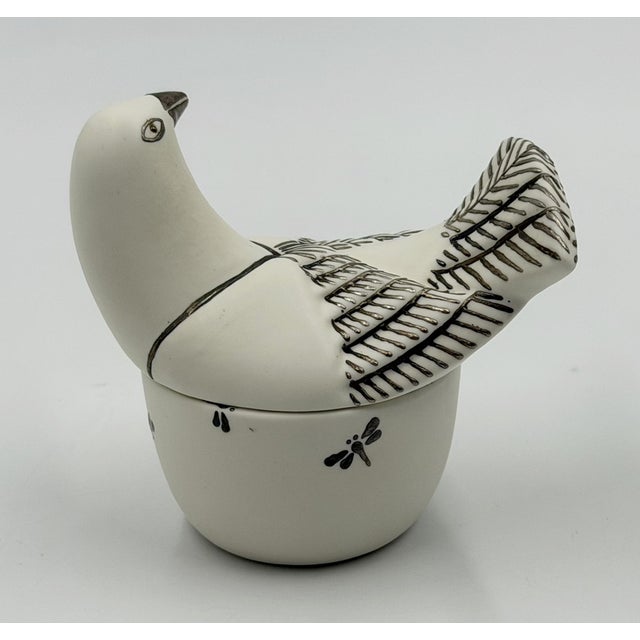 Emilia Castillo Taxco Porcelain & Pure Silver Dove Jewelry Box, Mexican Modern For Sale - Image 9 of 18