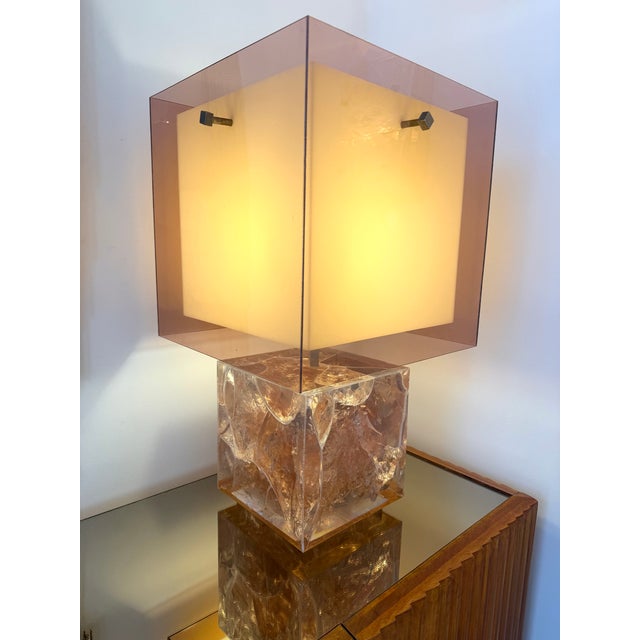Pair of Lamps Pink Fractal Resin by Selenova, Italy, 1970s For Sale - Image 14 of 14