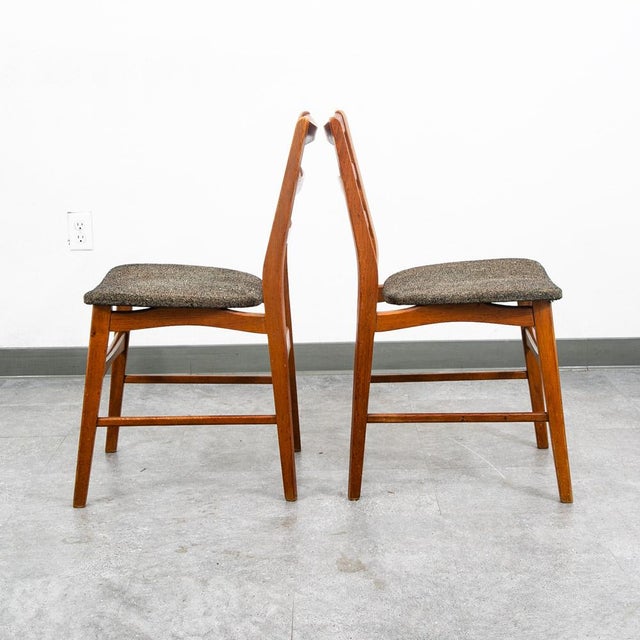 1960s Mid Century Modern Dining Chairs Set 4 Mobler Ladder Back Farstrup Teak Grey MCM For Sale - Image 4 of 12