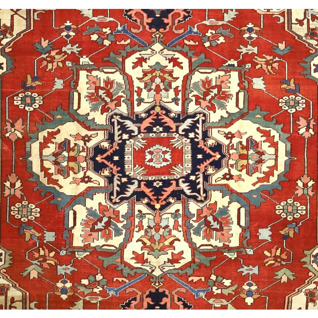 Persian Antique Persian Serapi Rug 9’6" X 11’8” For Sale - Image 3 of 6
