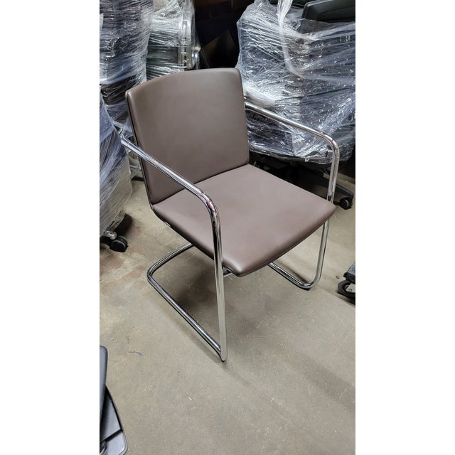 Contemporary Wilkhahn Neos 183/3 Cantilever Chair in Brown For Sale - Image 3 of 6