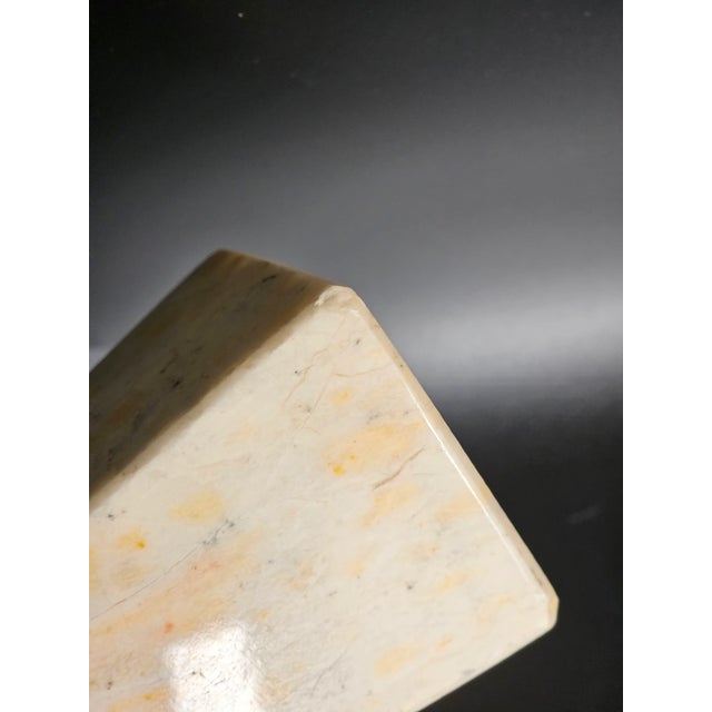 Late 20th Century Vintage White Polished Solid Marble Obelisk For Sale - Image 5 of 9