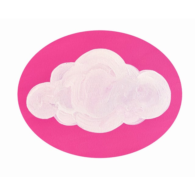 Small Magenta Cloud Painting by Max and Alma For Sale - Image 4 of 4