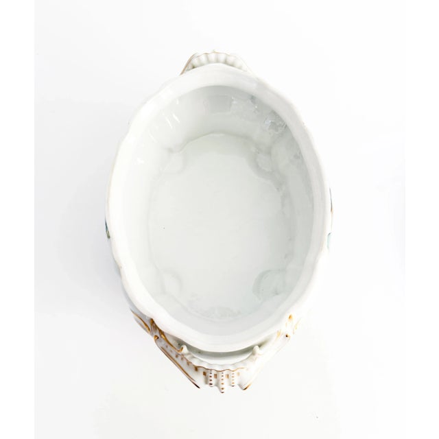 Ceramic Early 20th Century Nymphenburg Porcelain Tureen With Lemon Finial and Blue Green Floral For Sale - Image 7 of 11