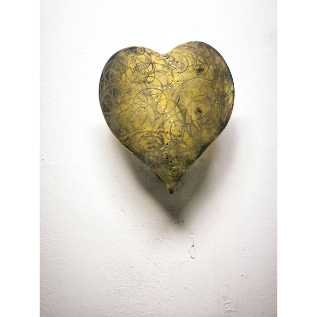 Heart-Shaped Wall Lamp in Brass, 1960s, in Flawless conditions. Designed 1960 to 1969 Up to 250V (Europe/UK Standard).The...
