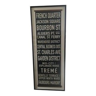 Framed New Orleans Sign For Sale