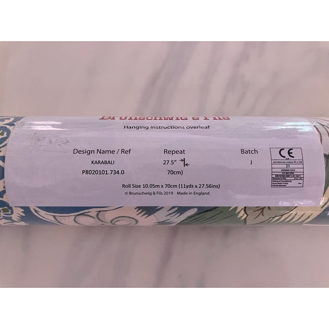Brunschwig & Fils Brunschwig & Fils Karabali Wallpaper Roll New 75 Sq Ft For Sale - Image 4 of 4