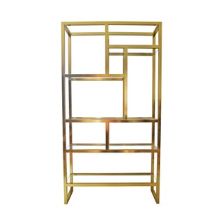 Italian Chunky Brass Etagere For Sale
