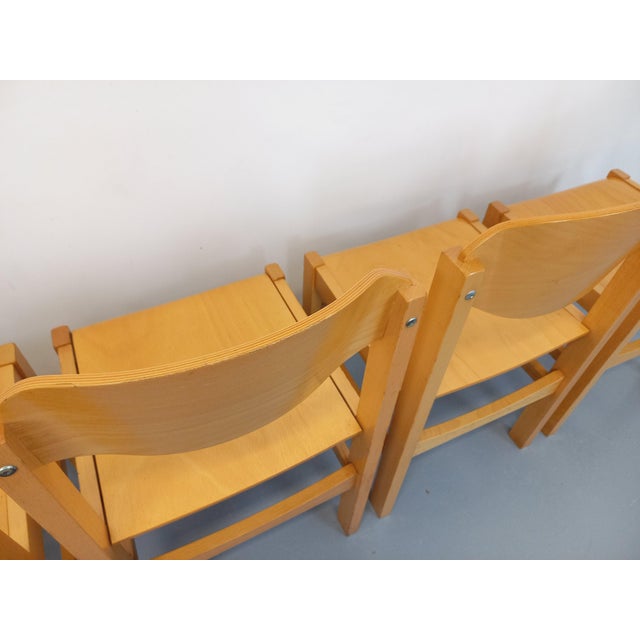 Minimalist Beechwood Chairs, 1980s, Set of 4 For Sale - Image 15 of 18
