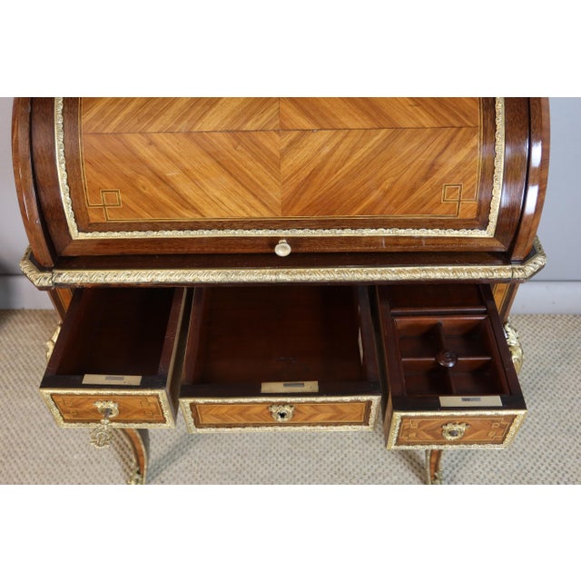 Wood Napoleon III Brown Wood Desk For Sale - Image 7 of 16