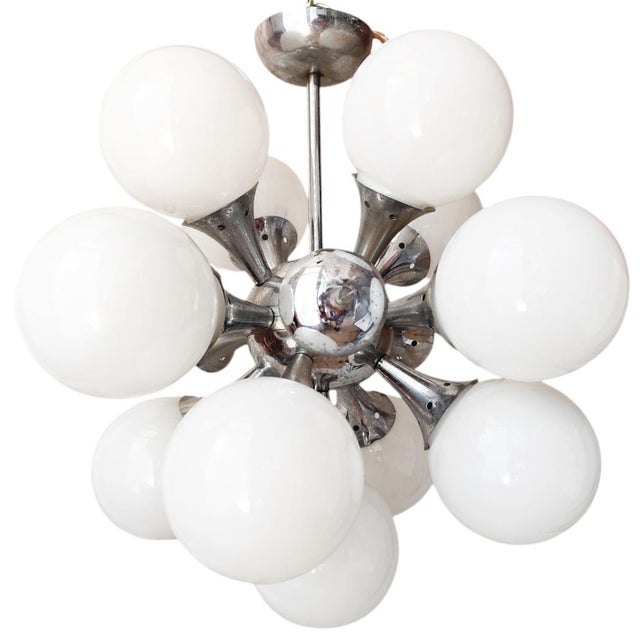 Silver Vintage Sputnik Lamp, 1950s For Sale - Image 8 of 8