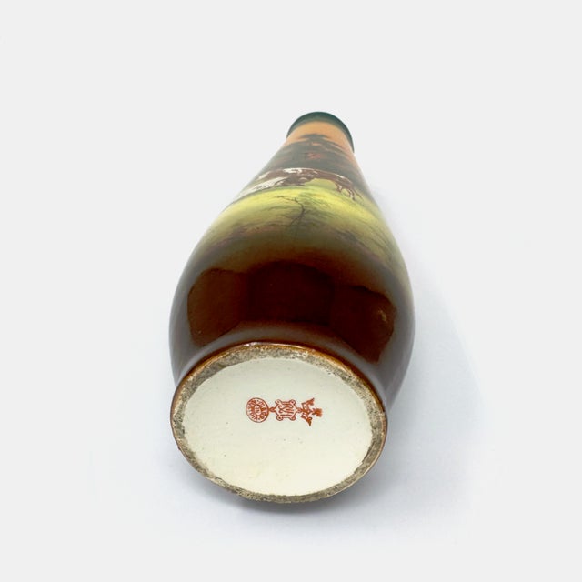 Early 19th Century Vintage Rh Austria Pottery Vase Signed Hall Scenic Cattle Sunset C. 1890-1914 For Sale - Image 5 of 9