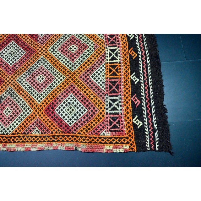1960s Tribal Turkish Kilim Rug For Sale - Image 9 of 11
