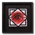 Embers Stare 3 presents a striking close-up of a vivid red eye, encapsulated within a geometric framework. The intense...