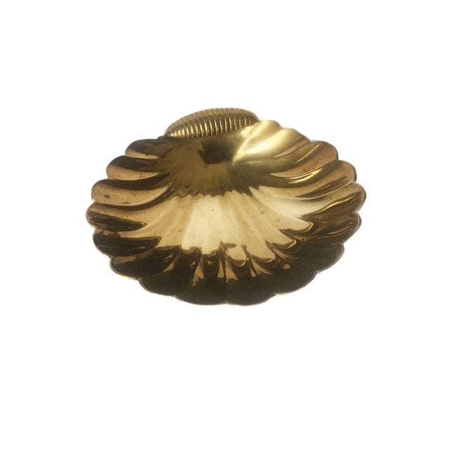 1970s Brass Shell Decorative Bowl Key or Change Catch-All Vintage Accent Piece For Sale - Image 4 of 6